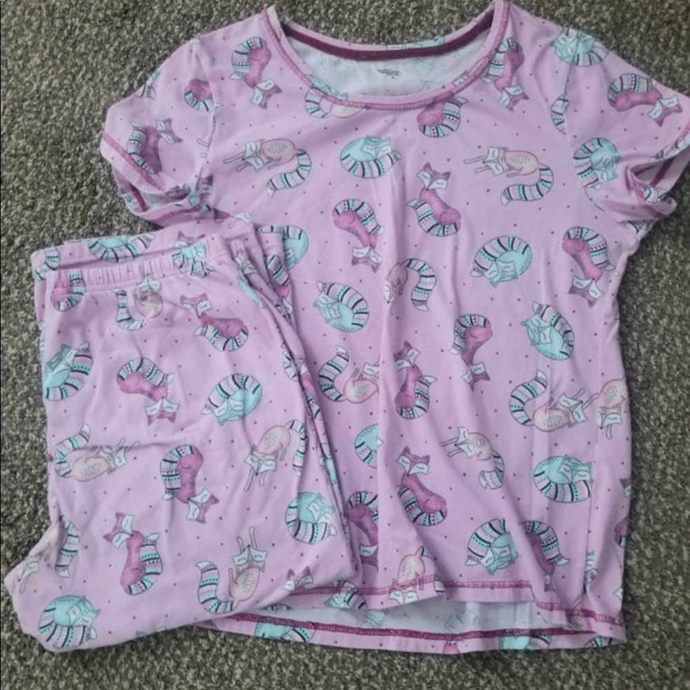 Secret Treasures pj set with adorable fox print.